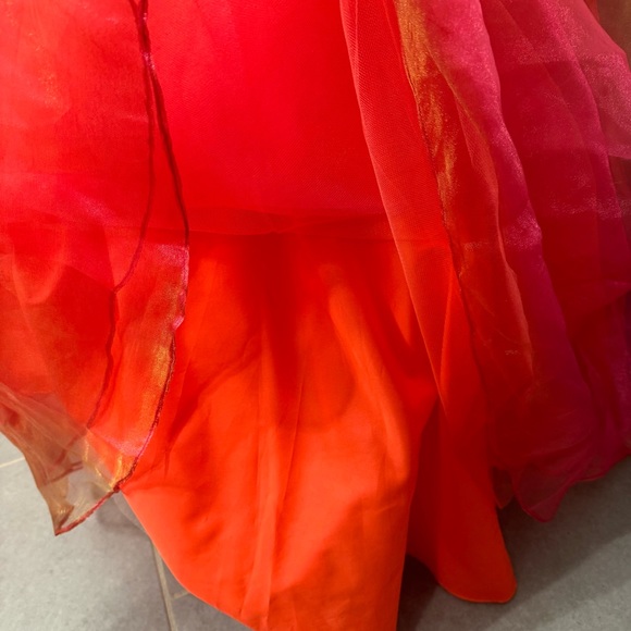 Tony Bowls Le Gala Floral Beaded Strapless Prom Pageant Ball Gown - Picture 8 of 16